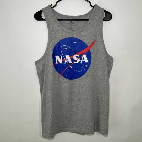 NASA Tank Top Mens Size Medium Gray Aldrin Family Foundation Cotton Poly Blend - Picture 1 of 6